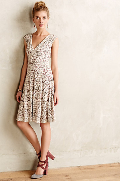 Brushed Lace Dress by Maeve in Ivory