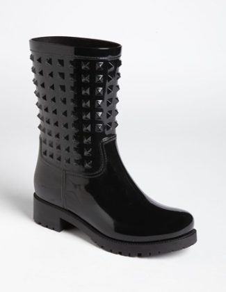 Valentino 'Rockstud' Rain Boot (Women) in Black