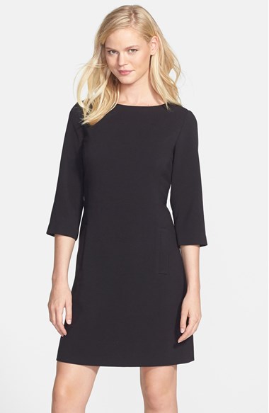 Eliza J Knit Shift Dress (Regular & Petite) in Black
