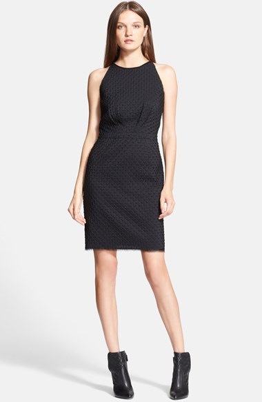 Tory Burch 'Ivana' Corded Dot Sheath Dress in Black