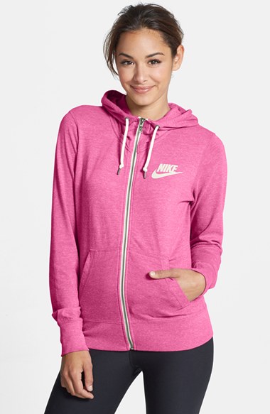Nike 'Gym Vintage' Hoodie in Fuchsia Force / Sail. On sale at Nordstrom