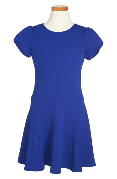 Soprano Knit Skater Dress (Big Girls) in Cobalt Blue