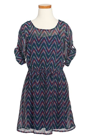 Be Bop Fishbowl Print Dress (Big Girls) in Blue/Fuchsia