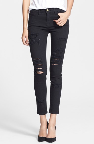 Frame Denim 'Le Color Rip' Skinny Jeans (Film Noir). Nordstrom Clearance Sale