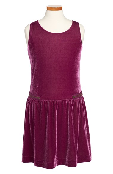 Ruby & Bloom Sleeveless Velvet Dress (Little Girls & Big Girls) in Purple Dark