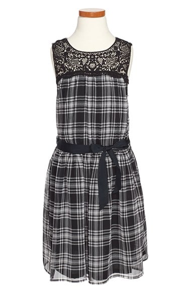 Ralph Lauren Chiffon Sleeveless Plaid Dress (Big Girls)