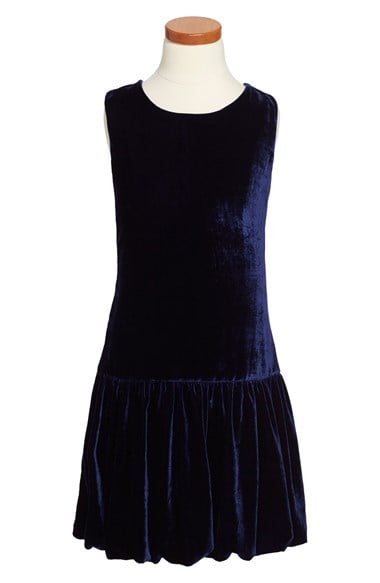 Ella Moss 'Suzy' Velvet Sleeveless Dress (Big Girls) in Navy Blue