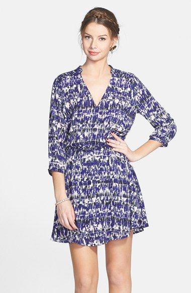 Lush 'Kendal' Surplice Faux Wrap Dress (Juniors) in Blush and Purple 