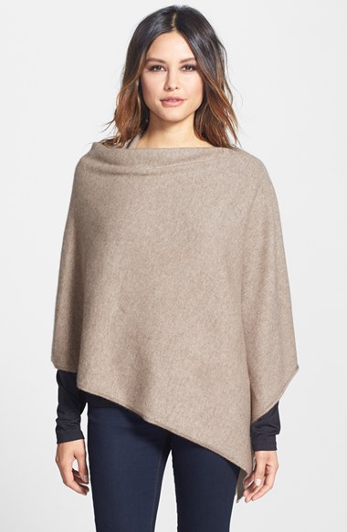 Eileen Fisher Cashmere Poncho in Almond
