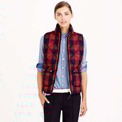 J.Crew EXCURSION QUILTED VEST IN BUFFALO CHECK item b0255 in Red and Navy
