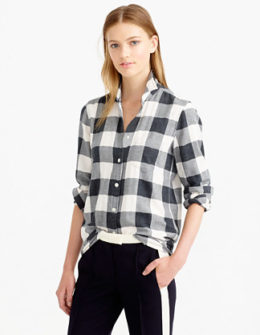 J.Crew FLANNEL SHIRT IN BUFFALO CHECK item b1089 in Hthr Carbon