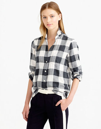 J.Crew FLANNEL SHIRT IN BUFFALO CHECK item b1089 in Hthr Carbon