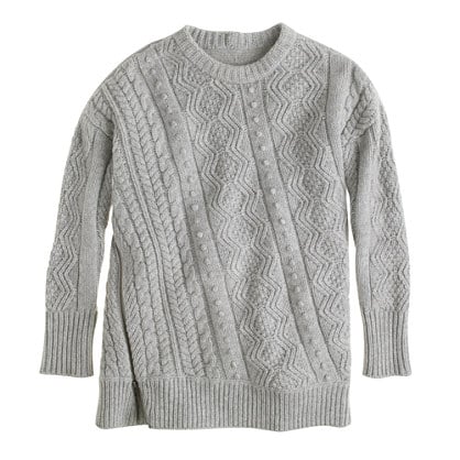 J.Crew WOOL SIDE-ZIP CABLE SWEATER item b5289