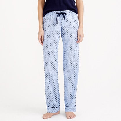 J.Crew END-ON-END PAJAMA PANT IN SWISS-DOT item b5837 in Hydrangea Navy