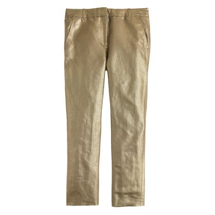 J.Crew WOMEN'S LUDLOW PANT IN GOLD LINEN item b6518 in Olive Gold