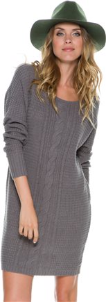 ROXY SHIFTING SEAS SWEATER DRESS in Charcoal Gray