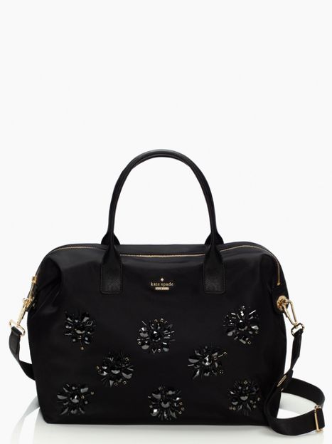 Kate Spade New York JEWELED NYLON LYLA WEEKENDER in Black