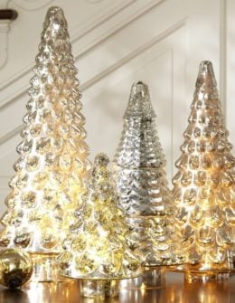 SILVER MERCURY GLASS TREES. Pottery Barn