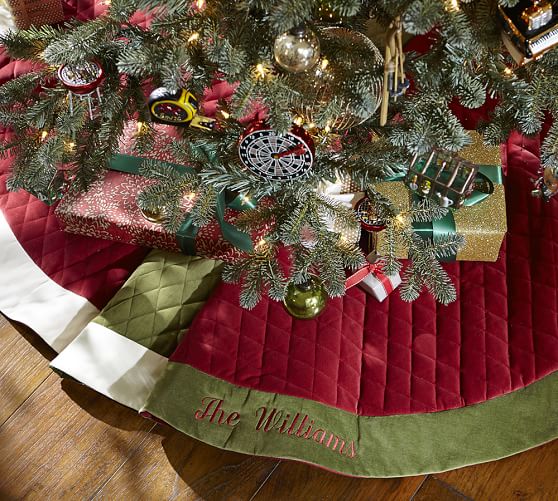 VELVET Christmas TREE SKIRT. Pottery Barn