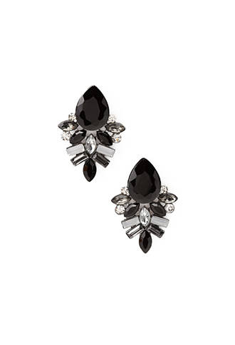 Faux Gem Drop Earrings in Black/Gunmetal. Forever 21