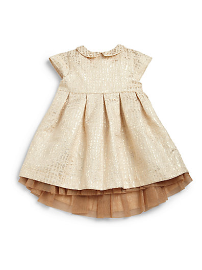 Marie Chantal Infant's Jacquard Dress 0403713962564 in Gold