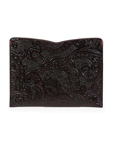 Robert Graham Thorston Paisley Leather iPad Sleeve in Black