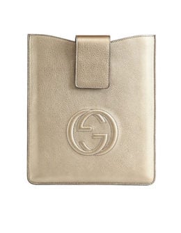 Gucci Soho Metallic Leather Case for iPad in Champagne