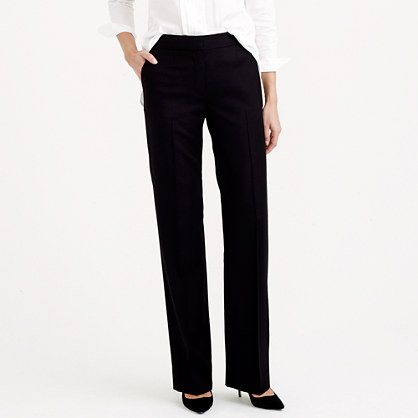 J.Crew COLLECTION WOOL FLANNEL TROUSER item 04471 in Black