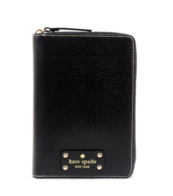 Kate Spade Black Leather Zip Around Personal Organizer Planner