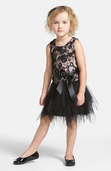 Zunie Sleeveless Tulle Dress (Toddler Girls, Little Girls & Big Girls) in Black and Pink
