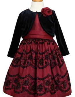 Sorbet Taffeta Dress & Velvet Bolero (Toddler Girls & Little Girls)