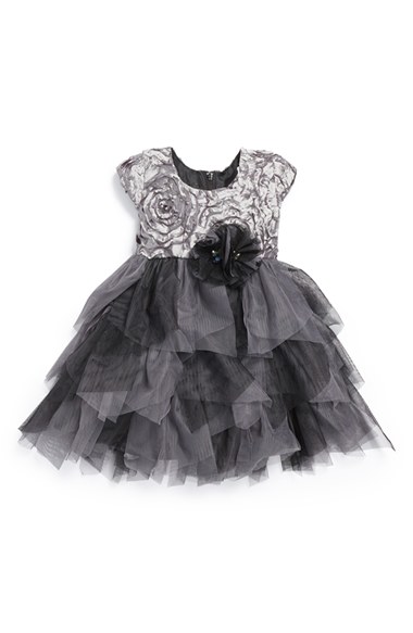 Isobella & Chloe 'Desert Fire' Party Dress (Baby Girls) in Silver