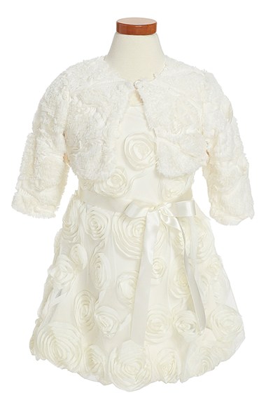 Iris & Ivy 'Bonaz' Bubble Dress & Jacket (Toddler Girls) in Ivory