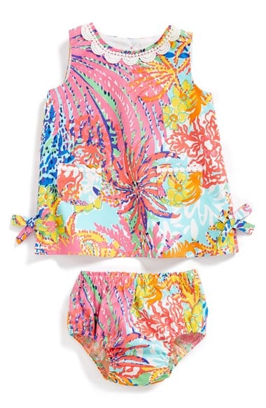 Lilly Pulitzer® 'Baby Lilly' Cotton Shift Dress & Bloomers (Baby Girls) in 999 Multi