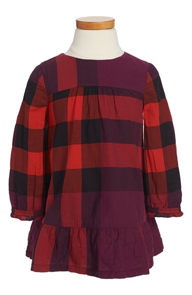 Burberry Check Dress (Toddler Girls) in Deep Fuchsia 