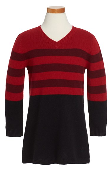 Burberry 'Lidia' Cashmere Sweater Dress (Toddler Girls) in Military Red