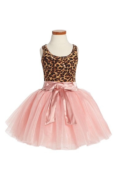 Ooh! La, La! Couture 'Leopard Blush' Tie Bow Dress (Toddler Girls, Little Girls & Big Girls) in Blush