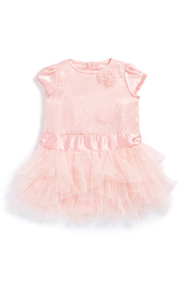 Biscotti Sequin & Tulle Party Dress (Baby Girls) in Pink