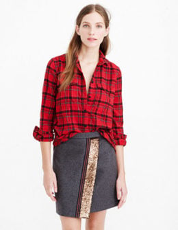 J.Crew BOYFRIEND FLANNEL SHIRT IN RED PLAID item b4822 in Electric Red Multi
