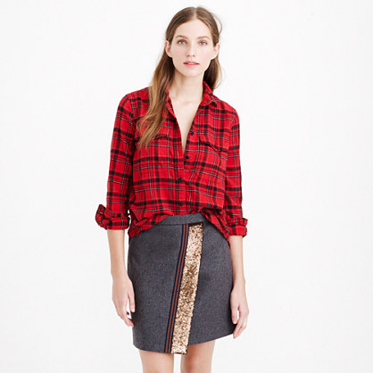 J.Crew BOYFRIEND FLANNEL SHIRT IN RED PLAID item b4822 in Electric Red Multi