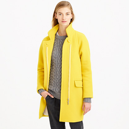 J.Crew STADIUM-CLOTH STANDING-COLLAR COAT item b4840 in Golden Sun