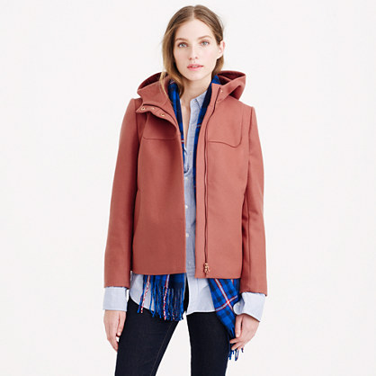 J.Crew WOOL MELTON HOODED BIB JACKET item b4906