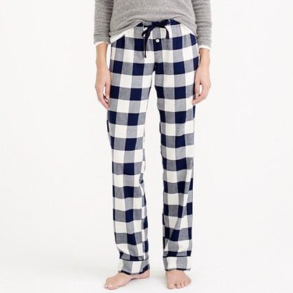 J.Crew PAJAMA PANT IN BUFFALO CHECK FLANNEL item b5237 in Navy and Ivory