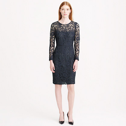 J.Crew FLORAL LACE SHIFT DRESS item b7363 in Dark Gravel