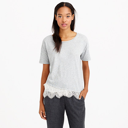 J.Crew LACE-TRIM TEE item b8035