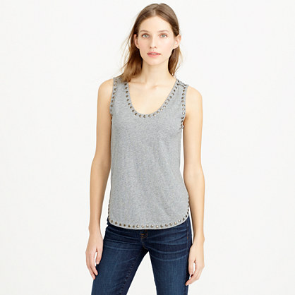 J.Crew STUDDED TANK item c0719 in Hthr Grey