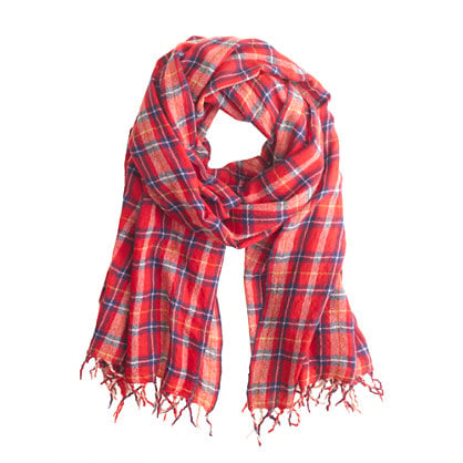 J.Crew CLASSIC PLAID SCARF item c0856 in Red and Blue