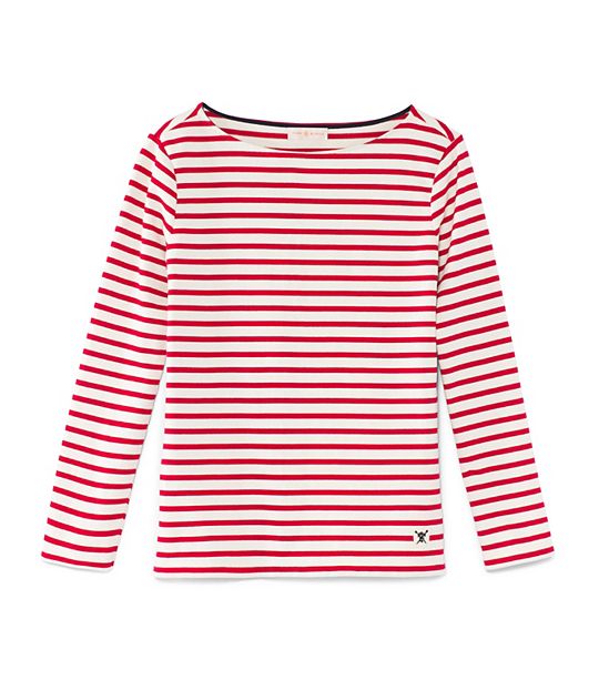 Tory Burch tessa Top in SANDSHELL/RUBY FRENCH STRIPE G