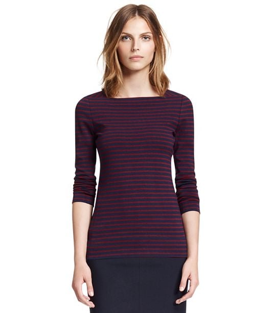 Tory Burch callan TOP in Navy/Cabernet Colorbond Stripe F