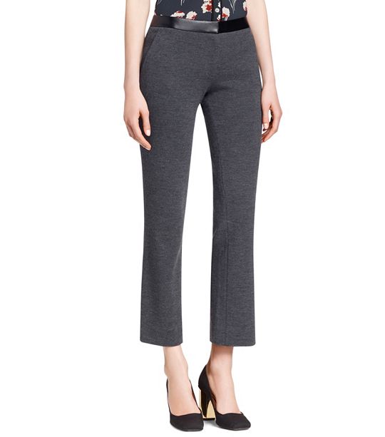 Tory Burch linette PANT in Charcoal Mel and Leather-Like Waistband Accent